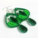 green chandelier drop earrings, paper filigree earrings, eco friendly jewelry
