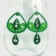 wide drop earrings, emerald green, kelly green, bright green, shades of green