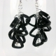 paper earrings, black triangle cluster, wear to work earrings, triangle jewelry