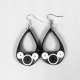 black and white earrings, deco earrings, paper quilling earrings, paper earrings