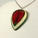 large teardrop shape, closed lotus jewelry, red lotus jewelry, Buddhist jewelry