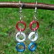 patriotic paper quilled earrings, patriotic dangle earrings, patriotic earrings