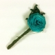mens wedding flower, turquoise boutonniere, paper wedding flowers, single flower