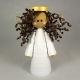 angel tree topper, angel ornament, quilled angel, paper quill angel, black angel