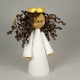 handmade angel tree topper, handmade angel ornament, handmade angel, brown angel