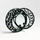 black filigree earrings, half moon hoops, black earrings, black hoop earrings