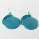 Blue Spiral Paper Filigree Earrings, handmade dangle earrings, green dangle, filigree jewelry, filigree earrings, paper quill