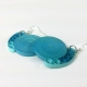 Blue Spiral Paper Filigree Earrings, blue round handmade jewelry, paper anniversary gift for her, first anniversary gift for her
