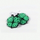 green butterfly, paper filigree jewelry, handmade earrings, eco chic earrings