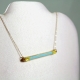 Gold and Turquoise Horizontal Bar Paper Necklace