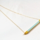 Gold and Turquoise Horizontal Bar Paper Necklace