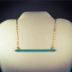 turquoise and gold, turquoise horizontal bar, turquoise bar necklace, oceanside