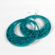 paper earrings, eco-friendly earrings, green hoop earrings, turquoise hoops