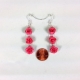 Red Rose, White Rose, Pink Rose bridesmaid earrings, bridal earrings, lightweight earrings, handmade roses