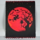 Halloween decoration, red moon, quilling art, Halloween decor, Halloween witch