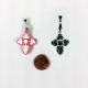 patriotic cross,  black and silver, pink and white, cross for women