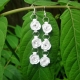 quilled rose earrings, dangle flower earrings, flower drop earrings, handmade