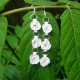 Triple Rose Earrings quilled rose earrings, dangle flower earrings, flower drop earrings, handmade