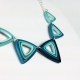 paper quilled necklace, triangle necklace, modern necklace, geometric necklace