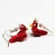 red jewelry, St Louis earrings, bird lover, eco friendly jewelry, lightweight