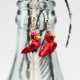 red cardinals earrings, cardinals jewelry, cardinal earrings, tiny cardinals