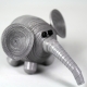grey elephant ornament, blue elephant ornament, blue elephant figurine, quilling