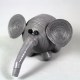 gray elephant figurine, gray elephant ornament, grey elephant figurine