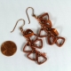 Copper Cluster Earrings Quilling Triangles, scale eco friendly earrings, wear to work, long earrings, paper anniversary gift