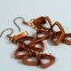 triangle earrings, copper triangles, triangle cluster, geometric earrings