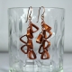 copper cluster earrings, copper earrings, triangle earrings, handmade earrings