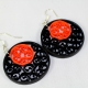 Halloween earrings, Halloween jewelry, black and orange earrings, black earrings