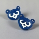 cub face, bear face, chicago jewelry, paper earrings, paper stud earrings