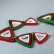 Modern Christmas Jewelry Set Paper Triangles, red and green eco friendly gift, red and green jewelry, Christmas jewellery, art deco jewelry
