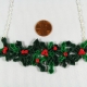paper necklace, handmade mistletoe necklace, handmade holly necklace