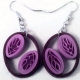 Filigree Leaves Handmade Earrings Multiple Colors, Purple leaf earrings, intricate earrings, ornate earrings, dainty earrings, blue leaf