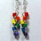 paper quilled earrings, rainbow quilling, minimalist earrings, long dangles