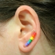 gay pride ear crawler, gay pride ear climber, sterling silver ear climber
