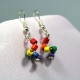 rainbow dangles, paper quilling earrings, paper quilled jewelry, rainbow colors