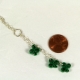 shamrock lariat necklace, clover lariat necklace, handmade shamrock necklace
