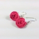 Pink Rose Origami Earrings paper quilling roses, rose dangle earrings, dangle rose earrings, rose jewelry