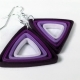 paper quilled earrings, paper triangle, triangle earrings, yellow triangle
