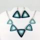 necklace and earrings, earrings and necklace, ombre triangles, ombre jewelry