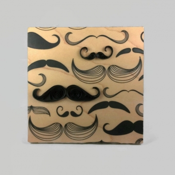 Father's Day Mustache Quilling Art Print gift for him, mustache quilling, quilling art, mustache print, wood anniversary