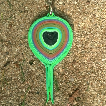 peacock feather pendant, paper quilling necklace, quilling feather