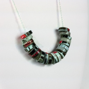Recycled Paper Rings, Eco Necklace, paper necklace, recycled jewelry, eco chic