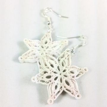 quilled snowflake earrings, Christmas earrings, paper quilling earrings