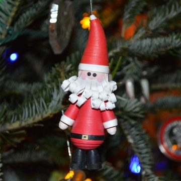 Santa Christmas ornament, paper quilling ornament, Santa ornament