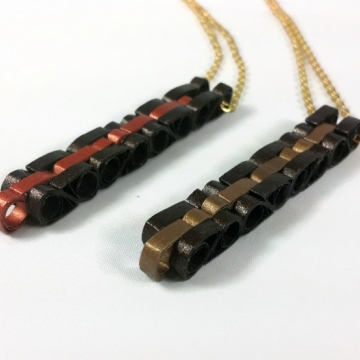 unisex necklace, long bar pendant, thick pendant, chunky pendant, vertical bar