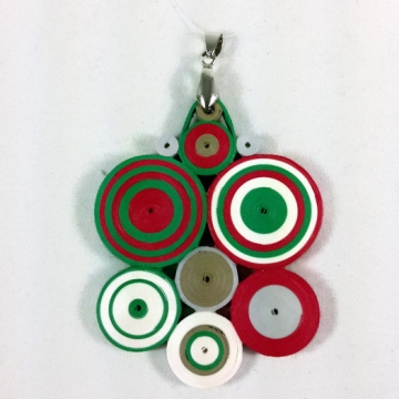Christmas necklace, quilling Christmas pendant, paper quilling jewelry