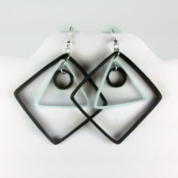 Modern Black and White Geometric Earrings modern earrings, black and white earrings, geometric earrings, eco chic earrings